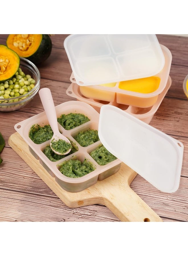 haakaa Silicone Baby Food Tray - Breastmilk Homemade Baby Food Mold - Baby Fresh Food Freezer Tray - Ice Cube Tray - 4m+ Baby Toddler Kid - Blush - Image 4