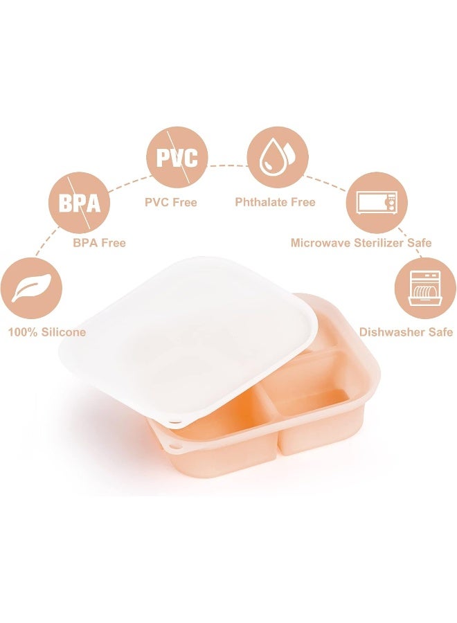haakaa Silicone Baby Food Tray - Breastmilk Homemade Baby Food Mold - Baby Fresh Food Freezer Tray - Ice Cube Tray - 4m+ Baby Toddler Kid - Blush - Image 5