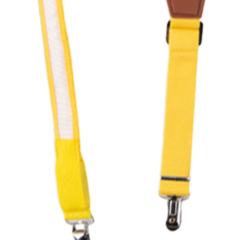 2pcs Clip- Suspenders Glowing Adjustable Printing Elastic Y-shaped Trouser Straps for Men Women (Yellow) - Image 5