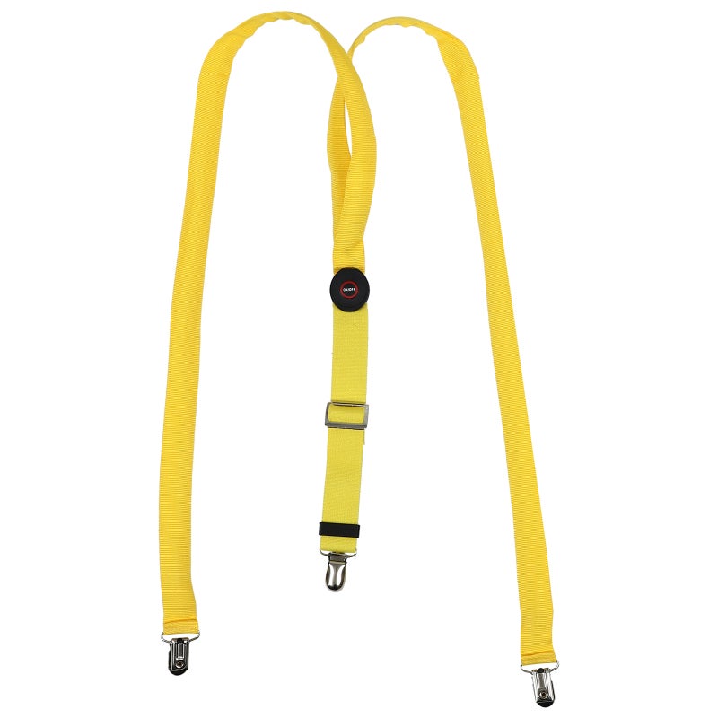 2pcs Clip- Suspenders Glowing Adjustable Printing Elastic Y-shaped Trouser Straps for Men Women (Yellow) - Image 3