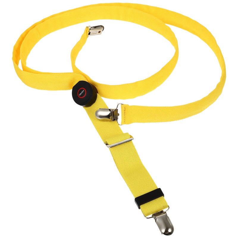 2pcs Clip- Suspenders Glowing Adjustable Printing Elastic Y-shaped Trouser Straps for Men Women (Yellow) - Image 2