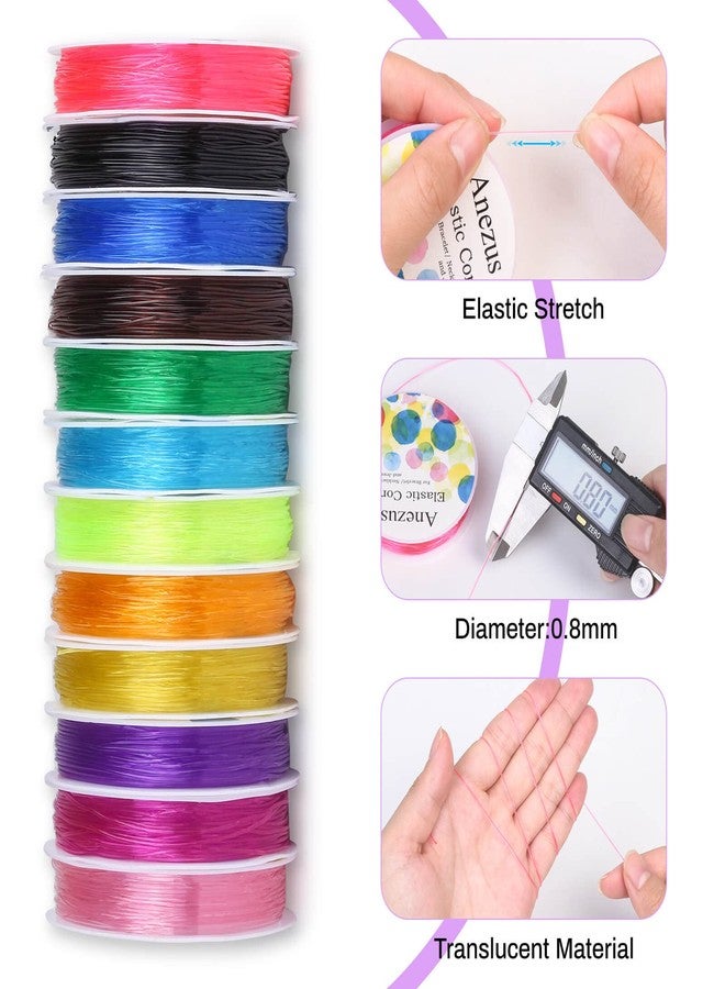 anezus Elastic String for Bracelets, Anezus 12 Rolls Crystal Beading Wire for Jewelry Making, Stretch Magic Bead Cord for Beading, Bracelets and Jewelry Making - Image 4