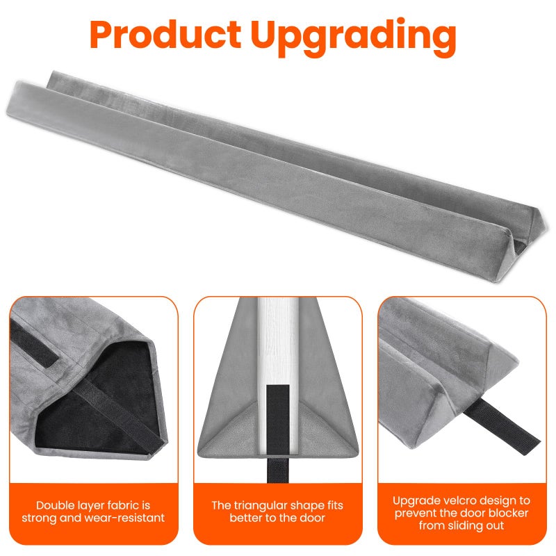 GDHOMM Door Draft Stopper for Bottom of Doors Weather Stripping Door Gap Filler Soundproof Size Adjustable 30"-36", Gray - Image 5