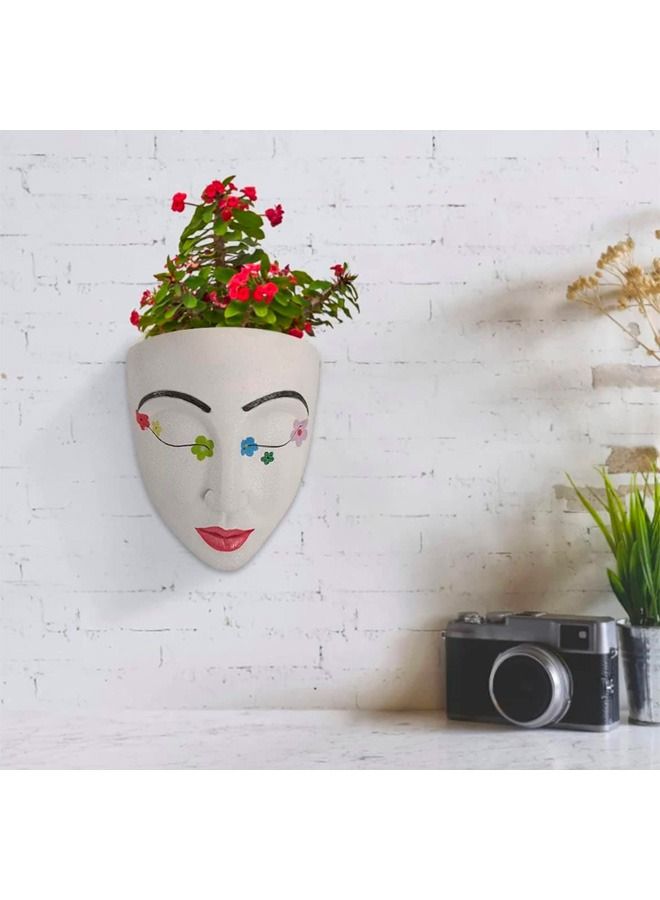 BLUE CORAL Head Wall Girl Face Planter, Wall Mounted Plant Pot,, Hanging Planter Wall Art for Indoor and Outdoor Garden Multicolour  - Image 3