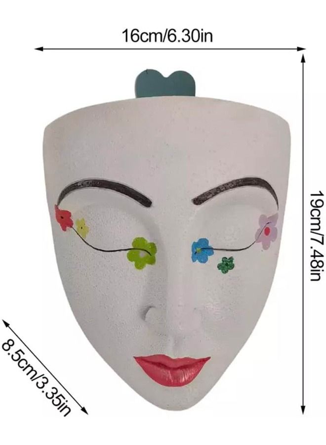 BLUE CORAL Head Wall Girl Face Planter, Wall Mounted Plant Pot,, Hanging Planter Wall Art for Indoor and Outdoor Garden Multicolour  - Image 2