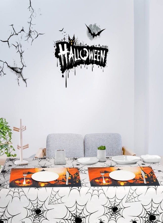 Poualss 4 Pack Halloween Placemats Set Witch Pumpkin Washable Table Place Mats Trick Or Treat Autumn Table Mats for Dining Home Table Kitchen Halloween Decoration - Image 5