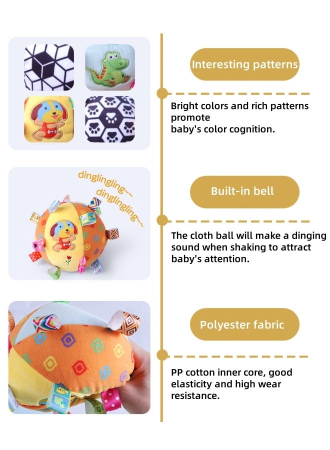 oldlaiben Baby Rattle Ball,Sensory Balls For Infant Toddlers,Soft Plush Rattle Ball Toy For Early Educational,Fabric Baby Toy For Sensory Development,Toys For Babies 6-12 Months,Different Sensory Tactile Textures With Crinkle Rattle Squeakers(Dinosaur) - Image 3