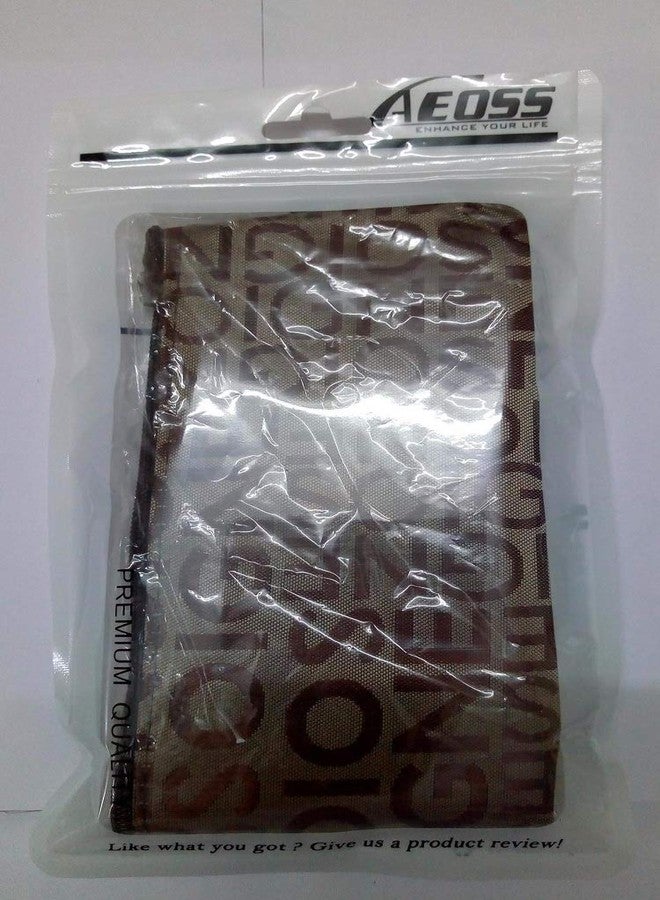 إيّو إيسيز حقيبة مستحضرات تجميل محمولة لطيفة متعددة الوظائف بسحاب من Aeoss®، حقيبة مكياج على شكل حرف (لون القهوة) - Image 4