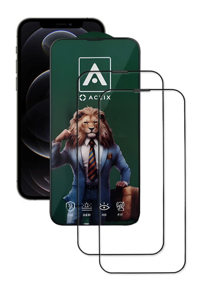 ACLIX 2 Pieces Antistatic ESD Dustproof Premium Quality High Definition Tempered Glass Screen Protector Designed For  iPhone 12 Pro Max - Image 1
