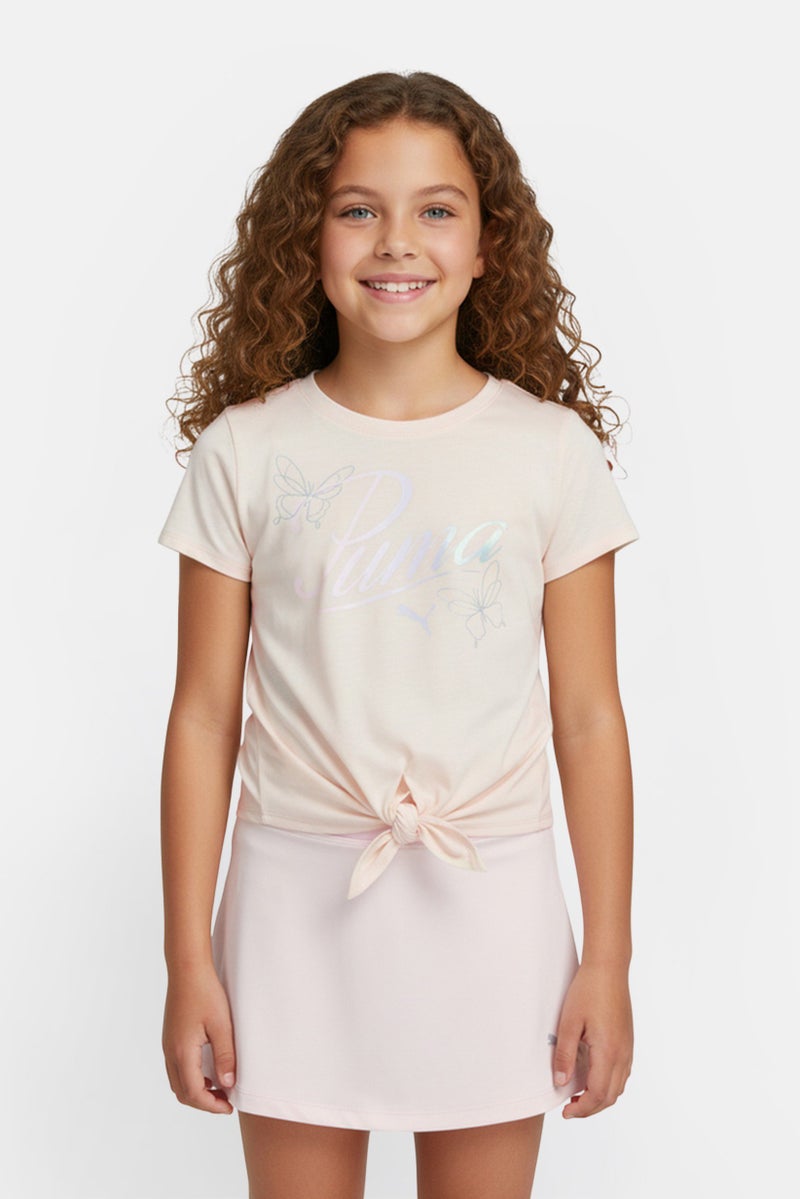 PUMA Kids Girl 2 Pieces Brand Logo Top And Short Set, Multicolor - Image 1