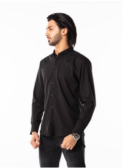 Dayton Men’s Formal Black Shirt | Long Sleeve Slim Fit Business Shirt  - Image 4
