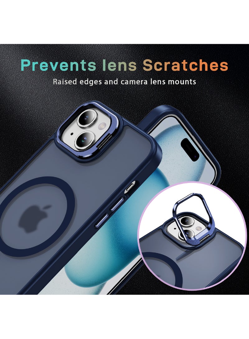 Rock Pow For iPhone 15 Plus Case Compatible with MagSafe Shock Proof-Grade Protective Case Built-in Stash Stand Phone Case Scratch-Resistant Back Cover Classic Series - Image 4