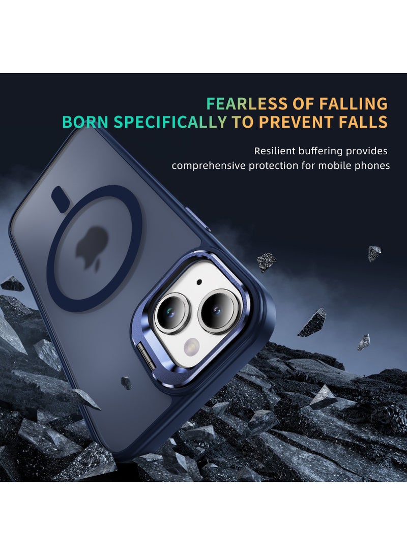 Rock Pow For iPhone 15 Plus Case Compatible with MagSafe Shock Proof-Grade Protective Case Built-in Stash Stand Phone Case Scratch-Resistant Back Cover Classic Series - Image 5