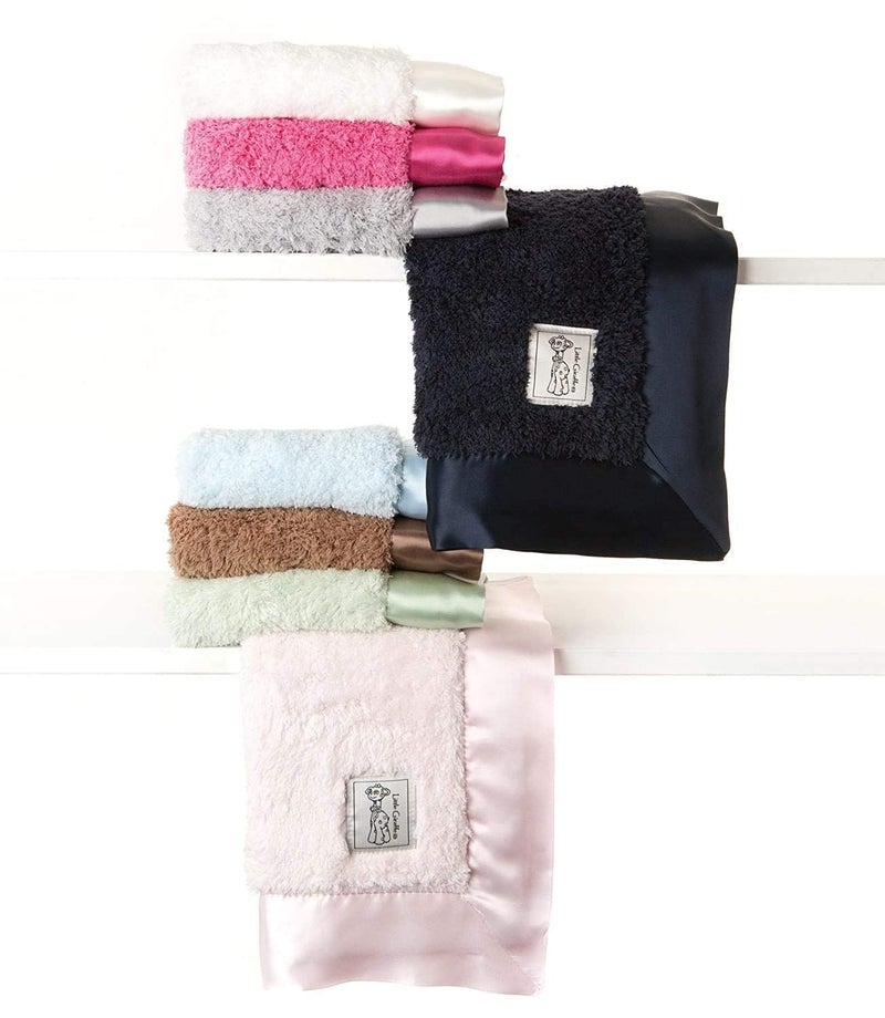 Little Giraffe Chenille Satin Blanky 17" x 17", Silver - Image 4