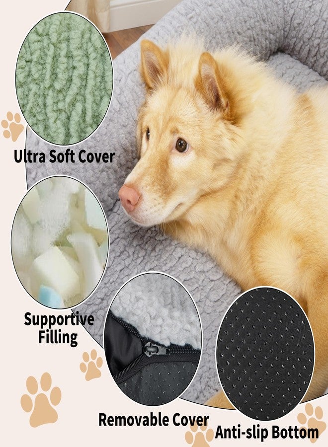 KHONSU PET Orthopedic Cat Sofa Bed - Large Plush Pet Couch for Indoor Cats, Washable Fluffy Dog & Kitty Lounge Chair with Removable Cover, Supportive Comfy Bed,24 Inch Pink - Image 3