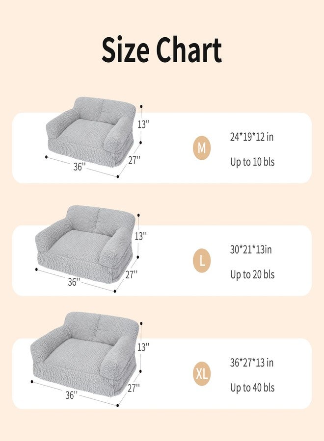 KHONSU PET Orthopedic Cat Sofa Bed - Large Plush Pet Couch for Indoor Cats, Washable Fluffy Dog & Kitty Lounge Chair with Removable Cover, Supportive Comfy Bed,24 Inch Pink - Image 5
