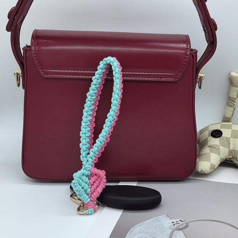 Moydolo Macrame Boho Handmade Cute Bracelet Holder Keychain Wristlet Key Chain Wrist Lanyard for Women Girls - Image 2