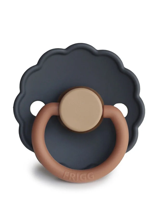 FRIGG Daisy Block Latex Baby Pacifier, 6-18 Months, Pack of 1, Size 2 - Aurora