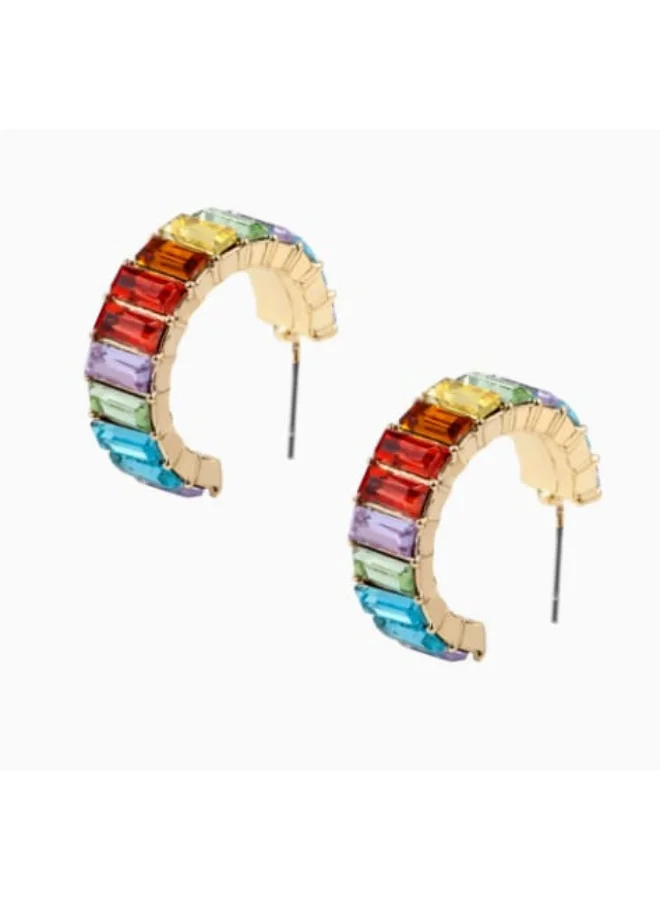 Iris Rainbow Baguette Hoops