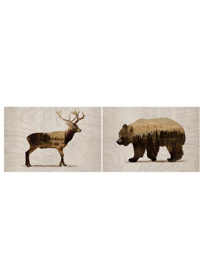 Zaboon Picture, Set Of 2, Wild Animals Ii, 30X20 Cm - Image 1