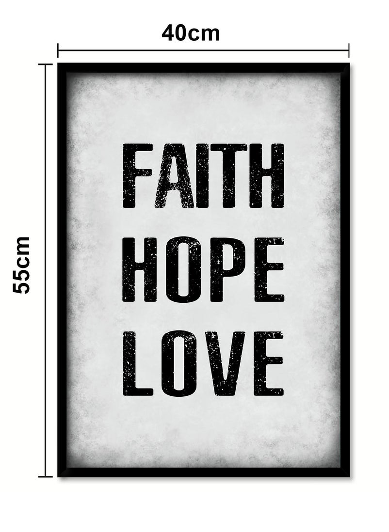 Spoil Your Wall - Wall Posters with Faith - Hope - Love Quote and Black Frame - Wall Arts Home Décor Photo Frames - 40x55cm by Spoil Your Wall - Image 1