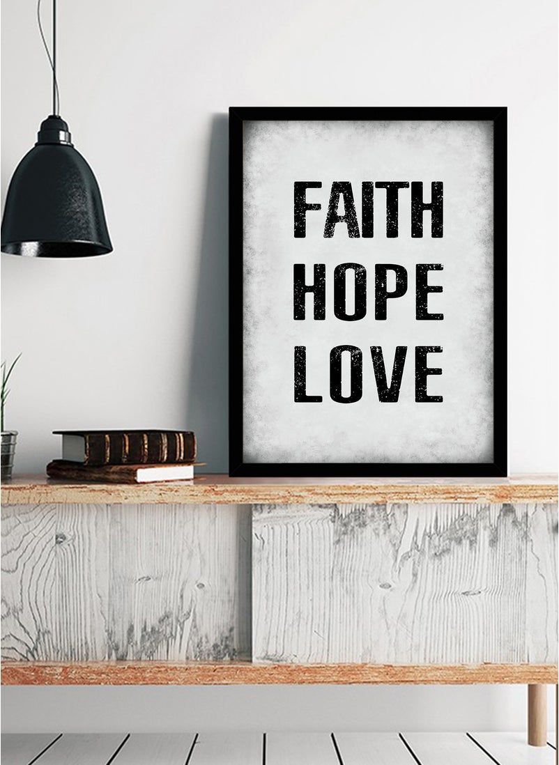 Spoil Your Wall - Wall Posters with Faith - Hope - Love Quote and Black Frame - Wall Arts Home Décor Photo Frames - 40x55cm by Spoil Your Wall - Image 1