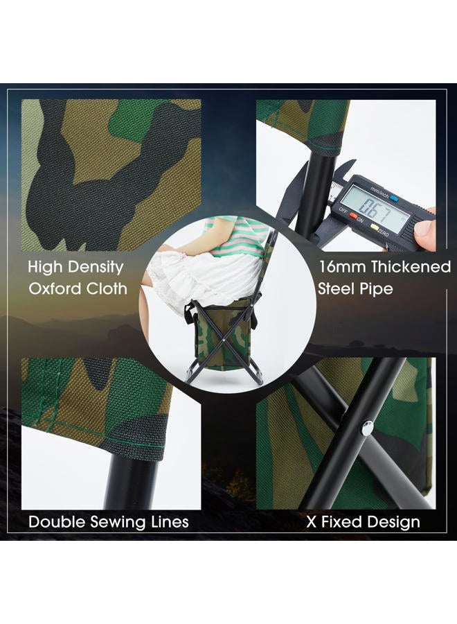 Jerify 2 Pcs Foldable Fishing Chair with Cooler Bag Portable Backrest Fishing Stool Lightweight Outdoor Folding Chair for Fishing Hunting Beach Camping Seat (Camo Color) - Image 3