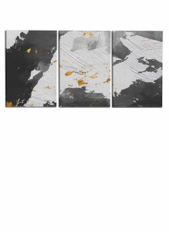 LOWHA Set Of 3 Framed Canvas Wall Arts Stretched Over Wooden Frame, Abstract Elements Paintings, For Home, Living Room, Office Decor  - Image 4