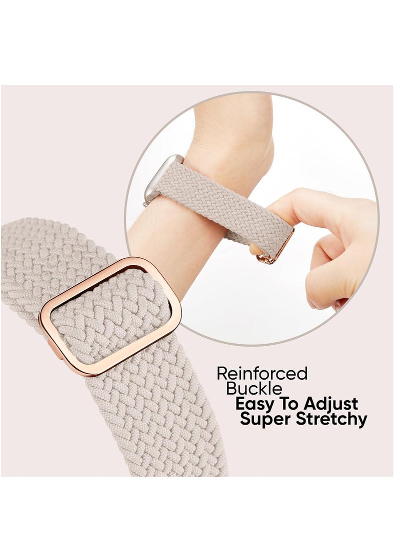 6 Pack Braided Stretchy Bands Compatible with Apple Watch Band 38mm 40mm 41mm 42mm Women Men, Adjustable Nylon Solo Loop Elastic Straps for iWatch Series 10 9 8 7 6 5 4 3 SE Ultra - Image 5