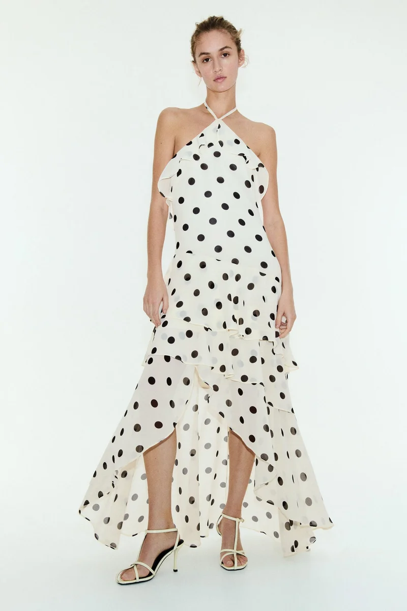 H&M Flounced halterneck dress