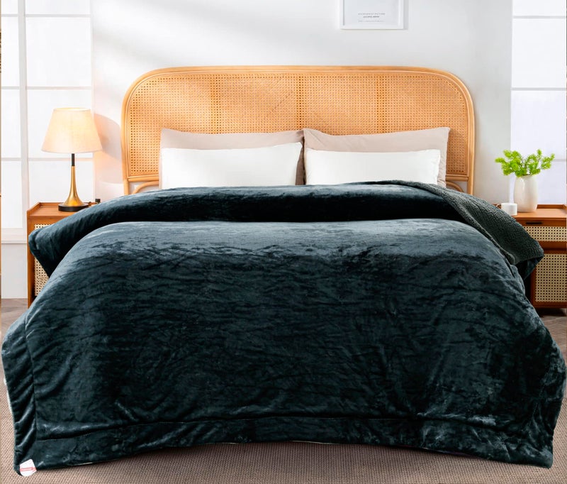 CHANDRAVATI Double Bed Sherpa Blanket | Polyester Micromink Flannel Blanket | Soft, Warm & Comfortable Solid Plain Bedding for Bedroom, Sofa & Travel (Grey, Double, 200 TC) - Image 4