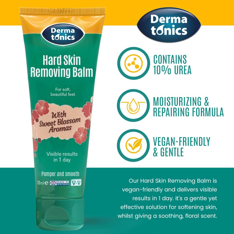 Dermatonics Hard Skin & Callus Removing Balm w/Sakura Blossom Aromas & 10% Urea - Skin Care for Feet, Hands & Elbows â€“ Moisturizing & Repairing Formula for Dry & Cracked Skin - 2.37 fl oz Tube - Image 3