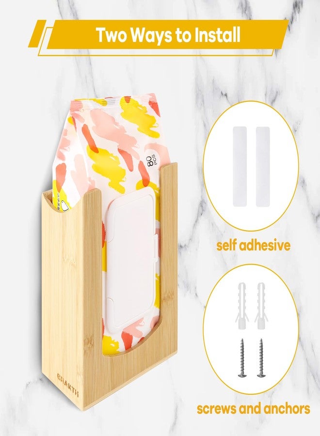 CRAKTH Bamboo Wipes Dispenser Wall Mount, Wipe Box Holder for Bathroom, Kitchen, Living Room, Storage Container for Facial Tissues, Face Towel - Image 5
