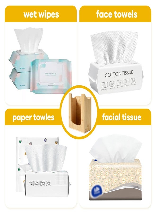CRAKTH Bamboo Wipes Dispenser Wall Mount, Wipe Box Holder for Bathroom, Kitchen, Living Room, Storage Container for Facial Tissues, Face Towel - Image 3