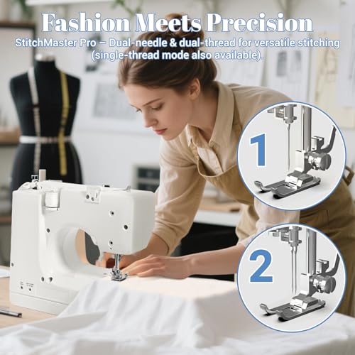 Lastempa All-in-One Sewing Machine for Beginners, Easy to Use Dual Speed Control with 16 Built-in Stitches, Auto Bobbin Winder, Foot Pedal, Perfect for Sewing, Mending, Crafting for Home & Travel - Image 4