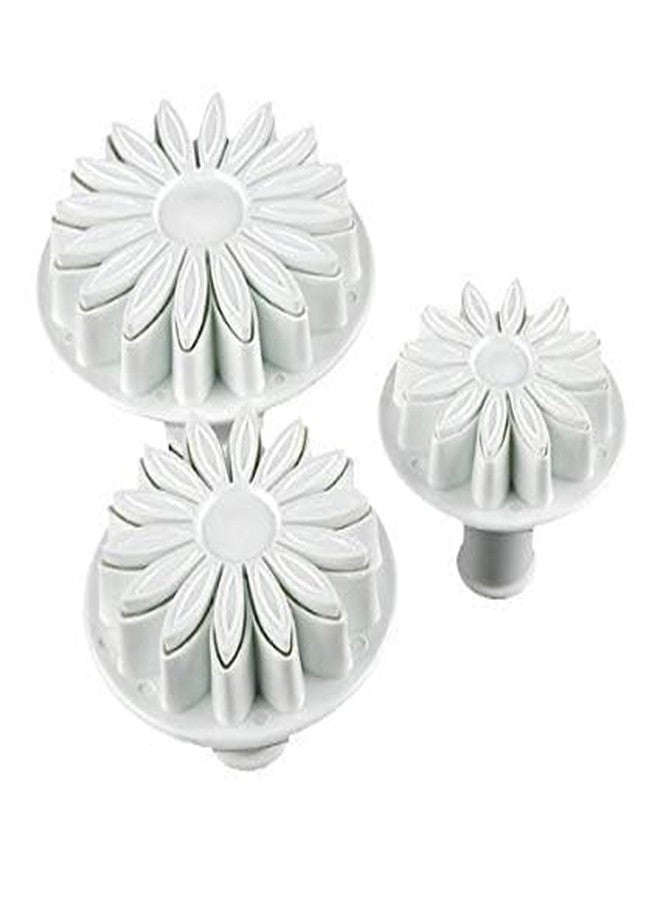 Rinkle Trendz 3pc Sunflower Petals/Daisy/Gerbera Flower Plunger Cutter Fondant Supplies Cutting Set for Cupcake Decorating (Sunflower) - Image 1