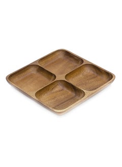 BLACKSTONE Acacia premium 20cm square platter dinner tableware for serving desserts and nuts cheese platter,wooden serving platter, suitable for kitchen and restaurants. Made in Thailand - AC2003  - Image 1