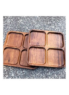 BLACKSTONE Acacia premium 20cm square platter dinner tableware for serving desserts and nuts cheese platter,wooden serving platter, suitable for kitchen and restaurants. Made in Thailand - AC2003  - Image 3