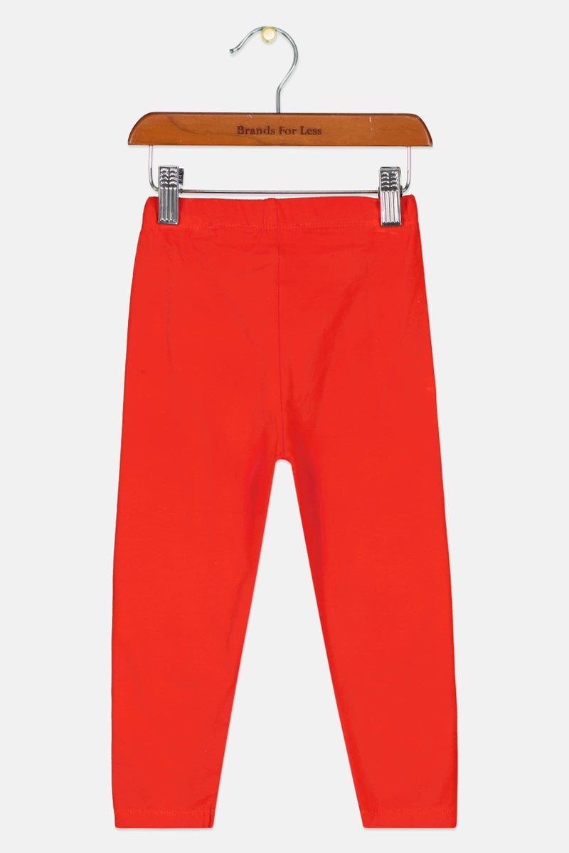 Hamleys Toddlers Girl Embroidered Leggings, Red - Image 3