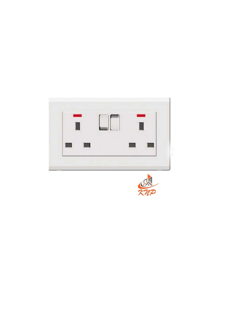 KNP 13A 2 Gang Socket - White  - Image 2