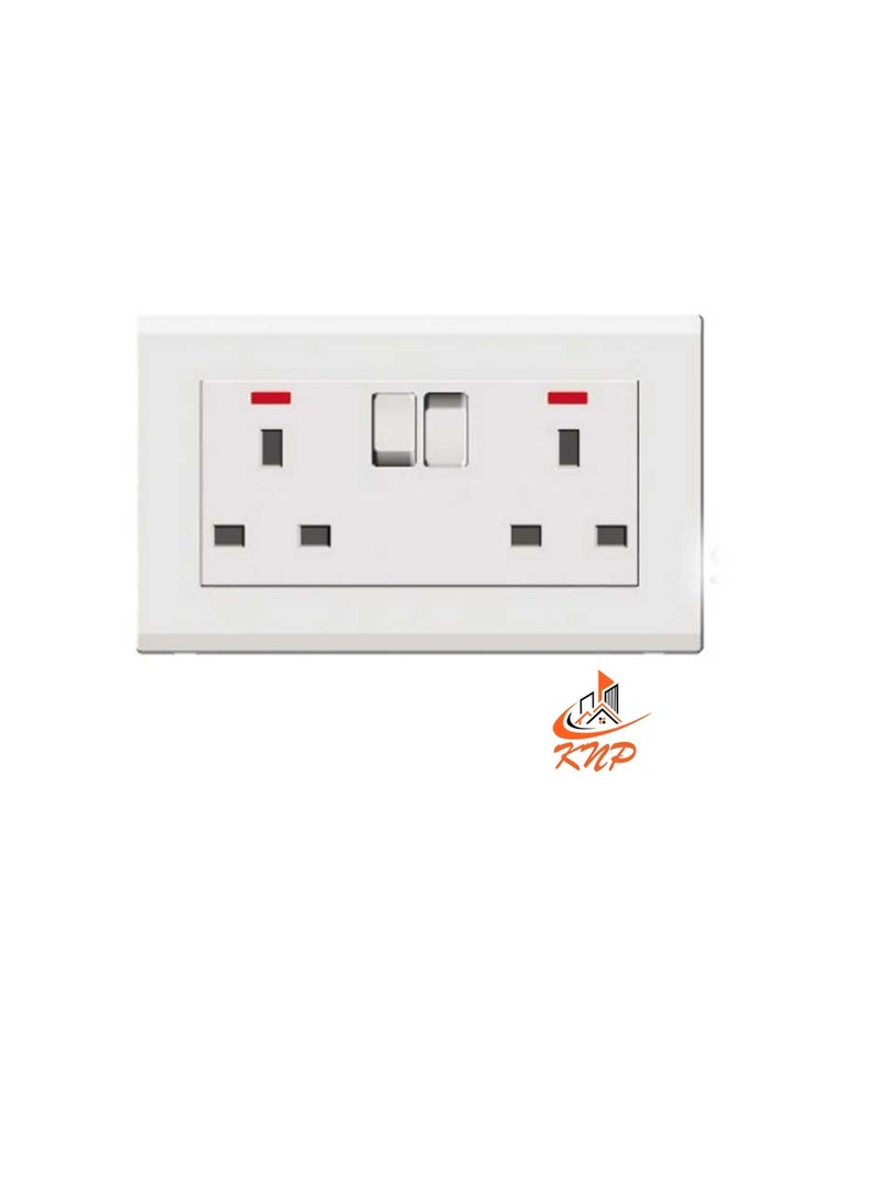 KNP 13A 2 Gang Socket - White  - Image 3