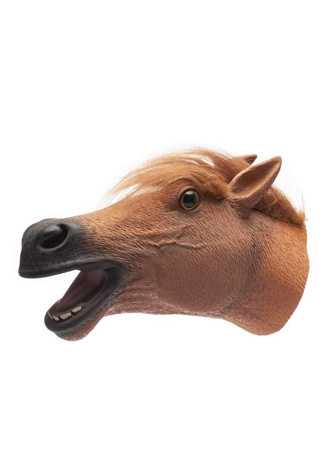 Yolococa Horse Hand Puppet Realistic Latex Soft Animal Toy Storytelling Role Play Party Supplies for Kids - Image 3