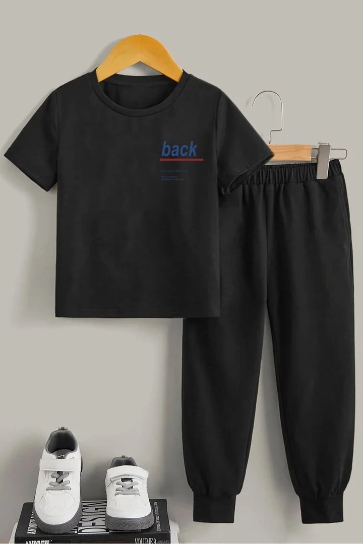 ONLYTRENDWEAR Childrens Back Bottom - Top Tracksuit Set 3-4 Years Old Black