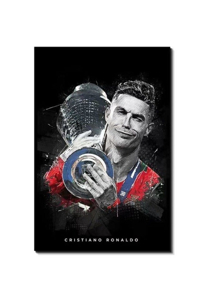 BIG MAX Cristiano Ronaldo Printed Wooden Frame Wall Painting 30x20x2cm - Image 1
