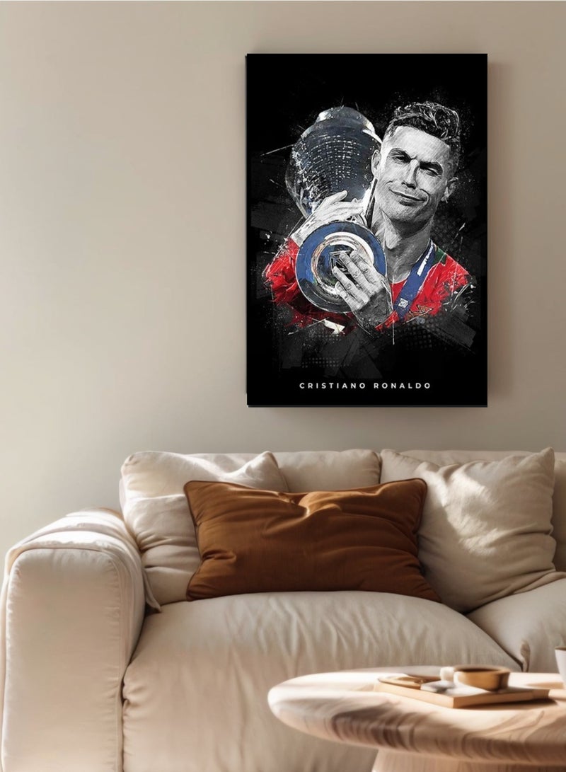 BIG MAX Cristiano Ronaldo Printed Wooden Frame Wall Painting 30x20x2cm - Image 2