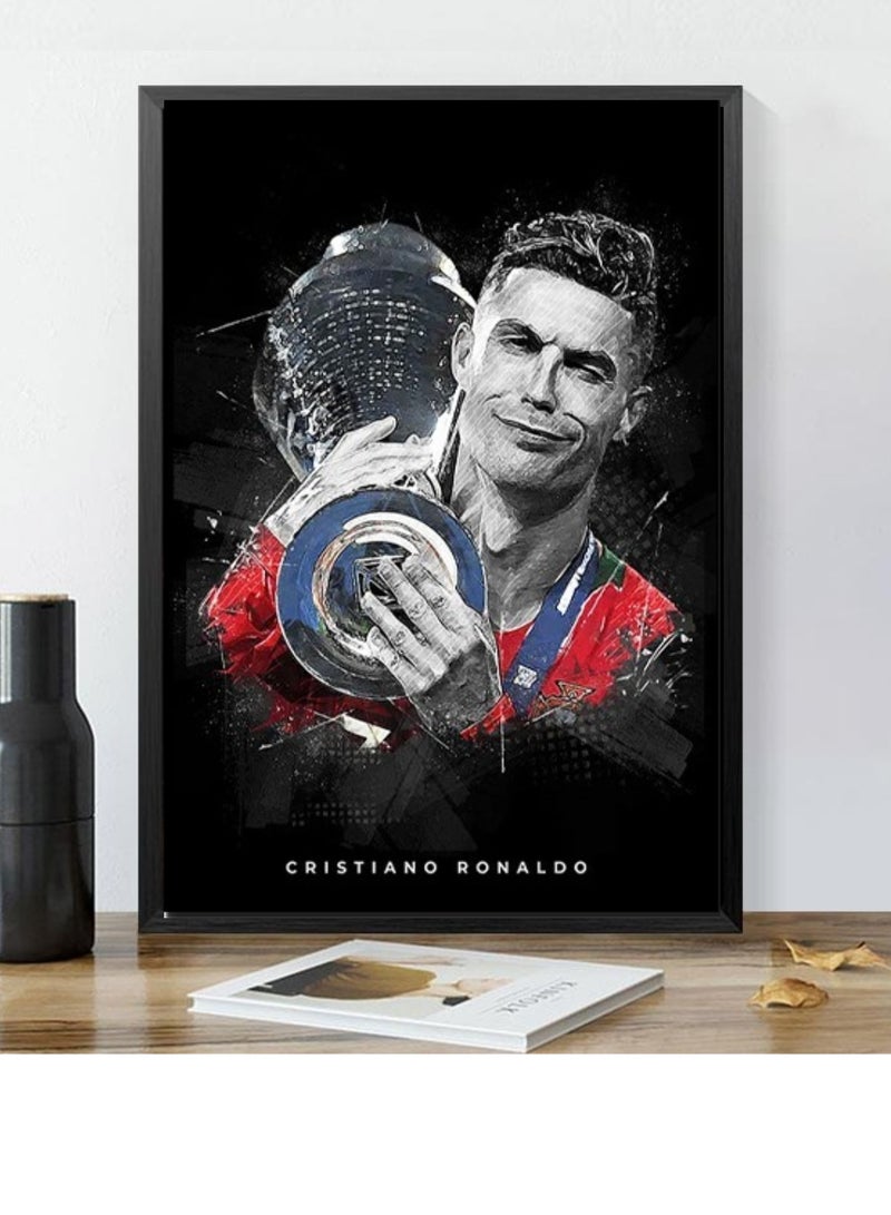 BIG MAX Cristiano Ronaldo Printed Wooden Frame Wall Painting 30x20x2cm - Image 3