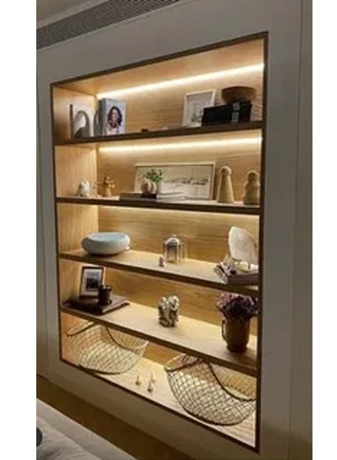 شريط إضاءة LED غير مقاوم للماء بطول 5 أمتار، مجموعة شريط إضاءة LED، شريط إضاءة LED فائق السطوع 5 فولت مزود بمنفذ USB ومرن لإضاءة الخزانة لغرفة النوم والمطبخ والمنزل وإضاءة مرآة الزينة وخزانة غرفة النوم وديكور السفينة (أبيض دافئ) - Image 3