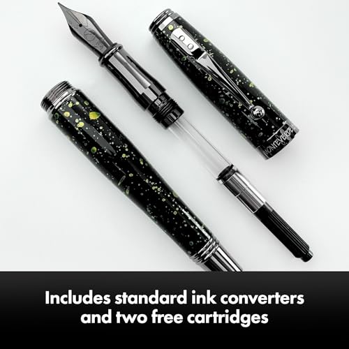 Monteverde Invincia Vega Starlight Yellow Fountain Pen - Broad Nib, Vibrant Design, Premium Writing Instrument - Image 4