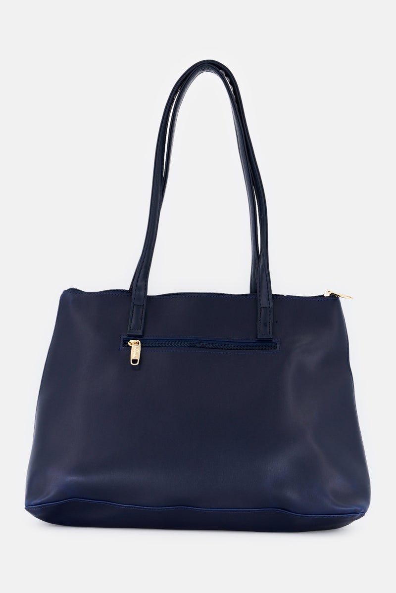 Lavie حقيبة توت موديل كروك بشعار العلامة التجارية للنساء، كحلي - Image 2