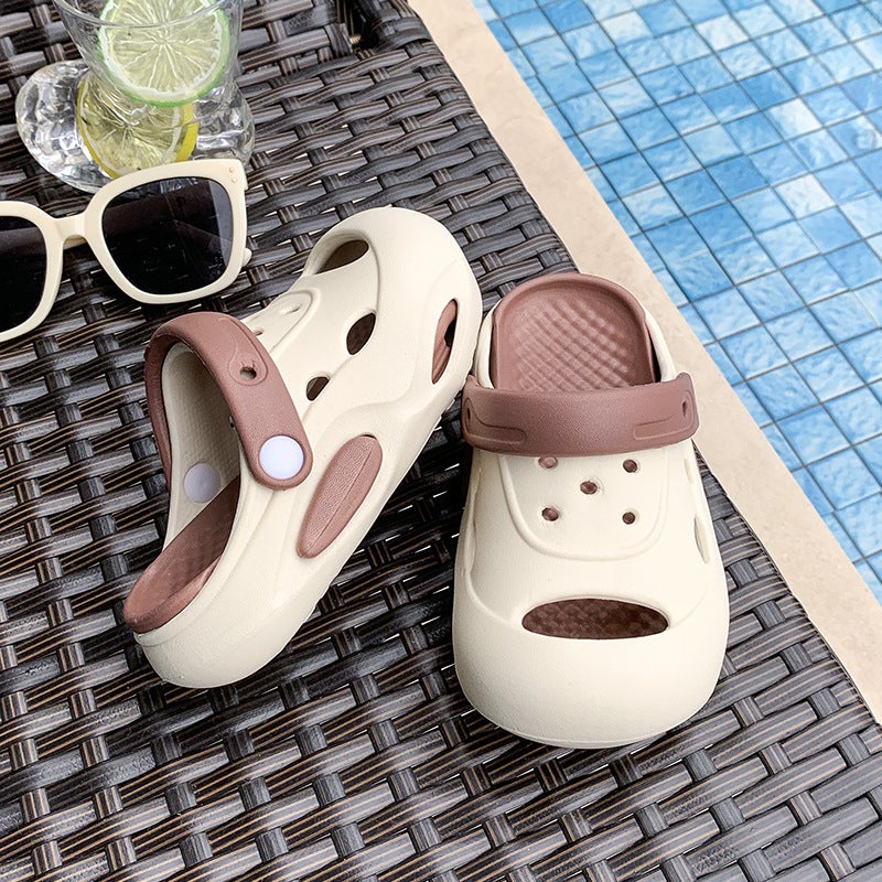 Children'S Clogs Solid Color Cute Casual Soft Sole Wear-Resistant Dual-Purpose Comfortable Men'S And Women'S Beach Sandals - Image 2